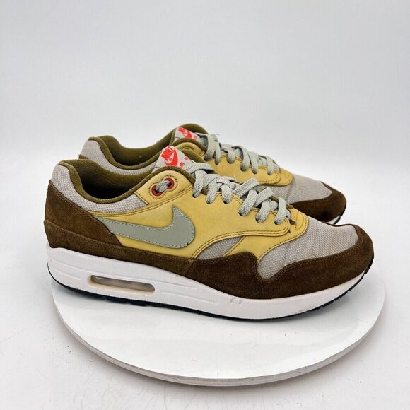 Nike Air Max 1 Men Size 11 908366 300 Green Curry Brown Suede Training Shoes - Picture 4 of 14